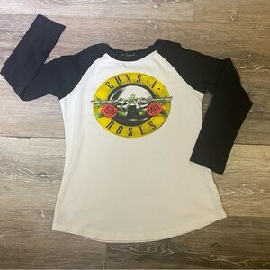 HAODUOYI Guns N’ Roses Black and White Graphic T-Shirt XS